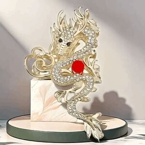 Golden Diamond Dragon Hair Clip Hair Accessories